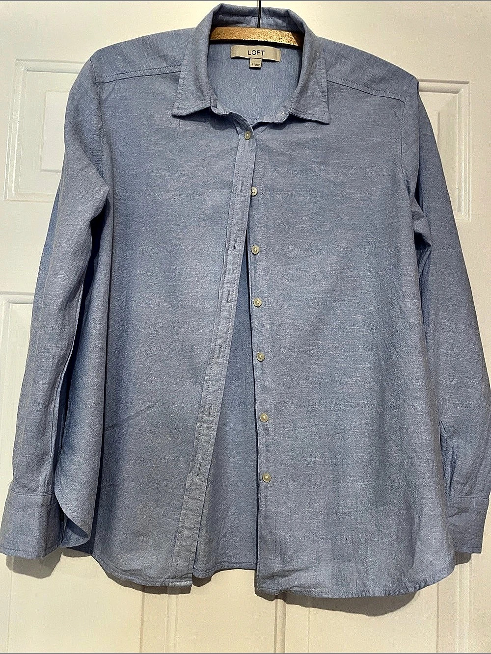 LOFT Blue Button Down Shirt Size Small
